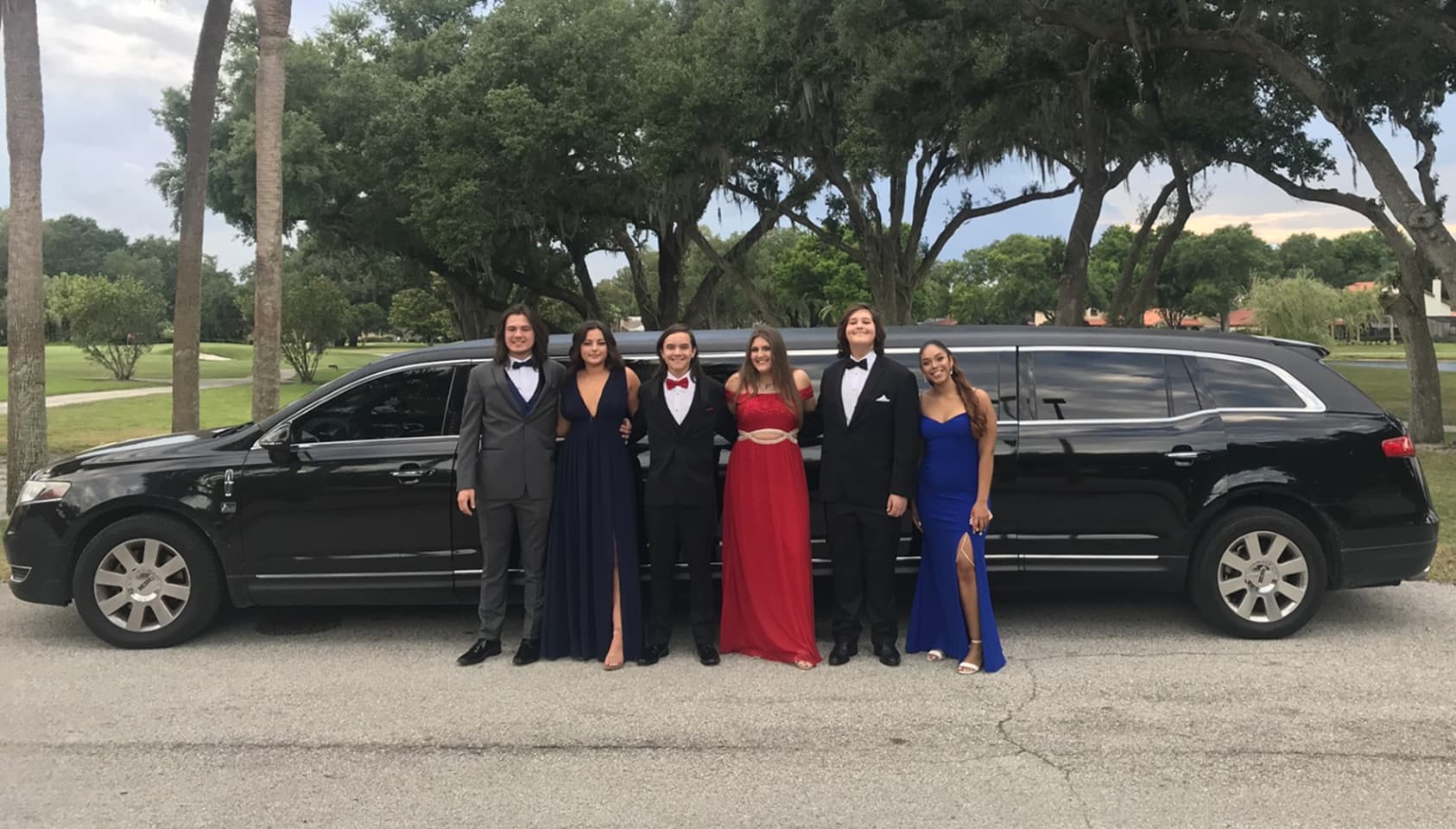 Classic stretch limousine for prom